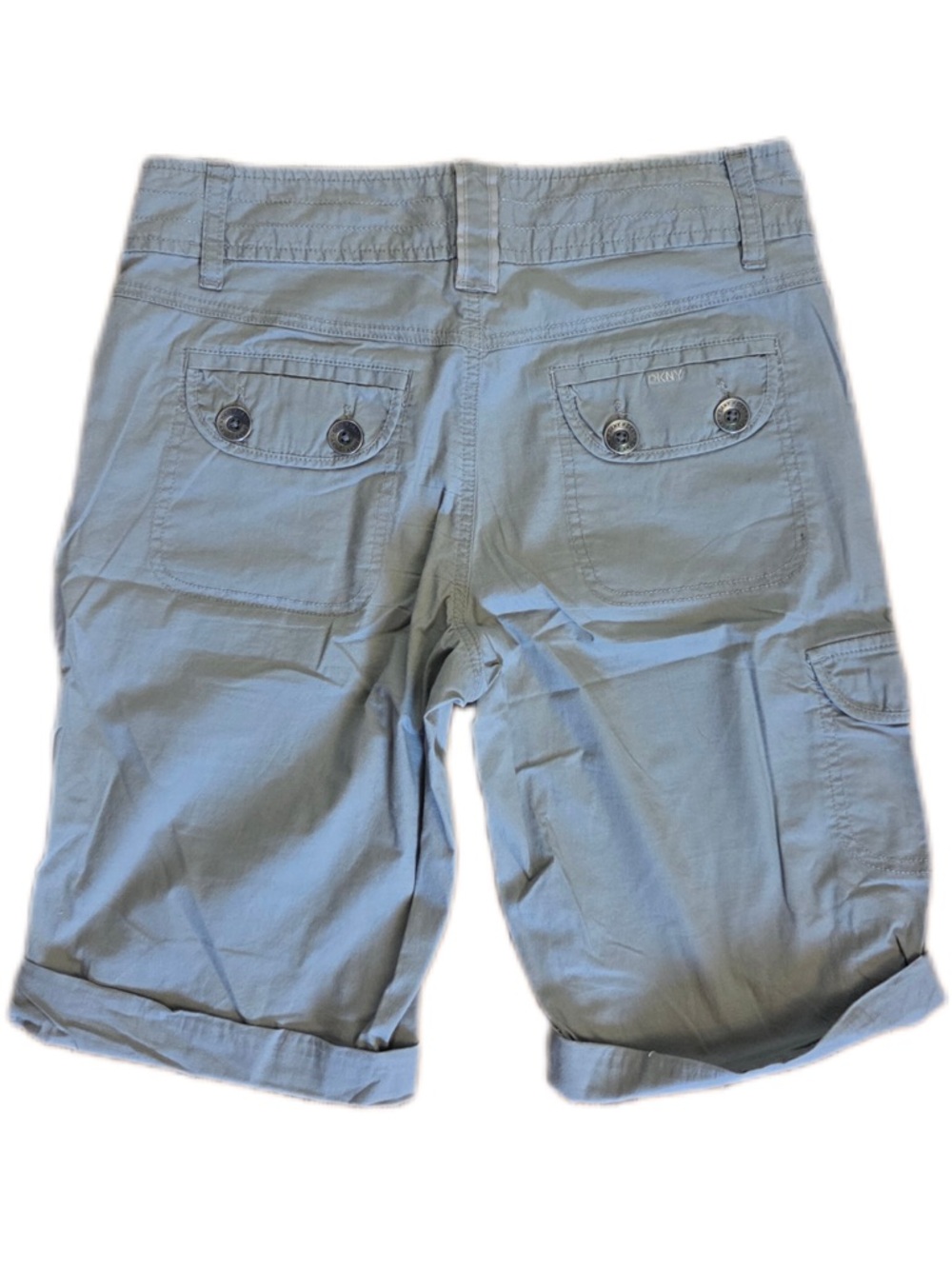 DKNY Pale Military Green Utility Cargo Bermuda Shorts - Picture 2 of 6